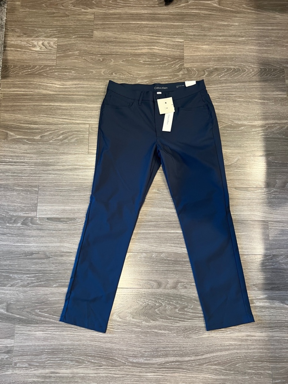 Calvin Klein Men's Dark Navy Straight-Leg Dress Pants
